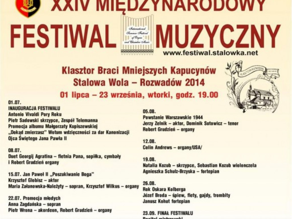 Zapowiedzi imprez 31 VII - 6 VIII
