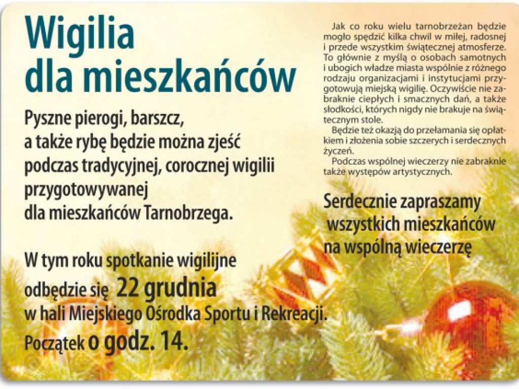 Zapowiedzi imprez 18 XII - 7 I