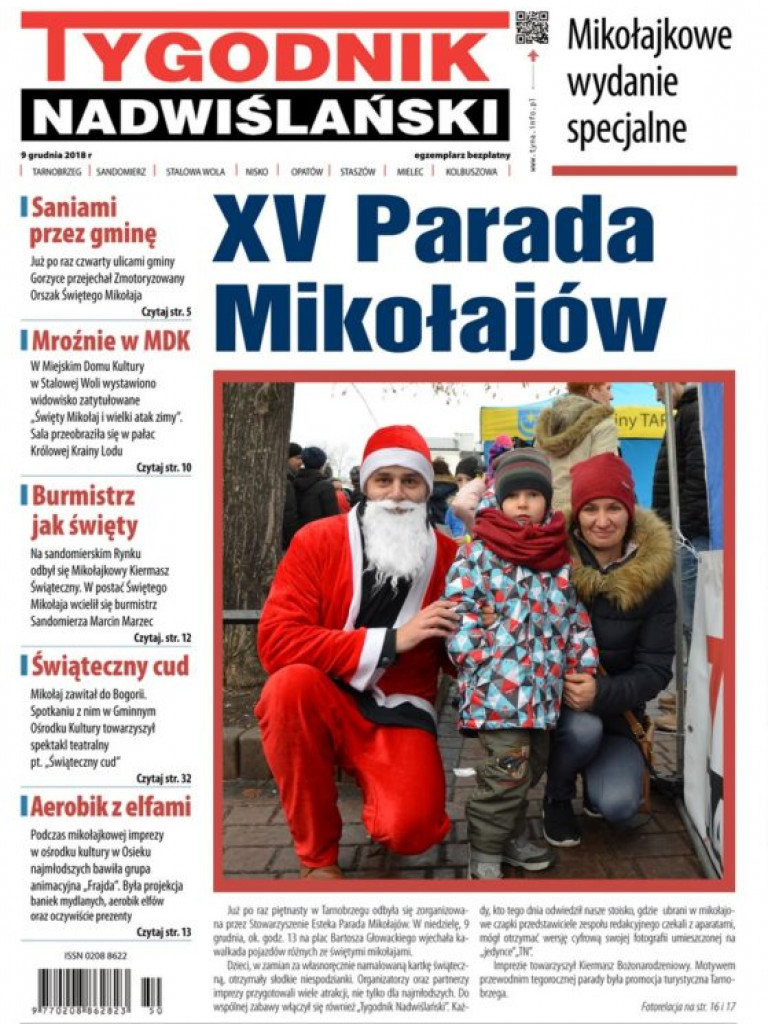Galeria okładkowych zdjęć z XV Parady Mikołajów w Tarnobrzegu