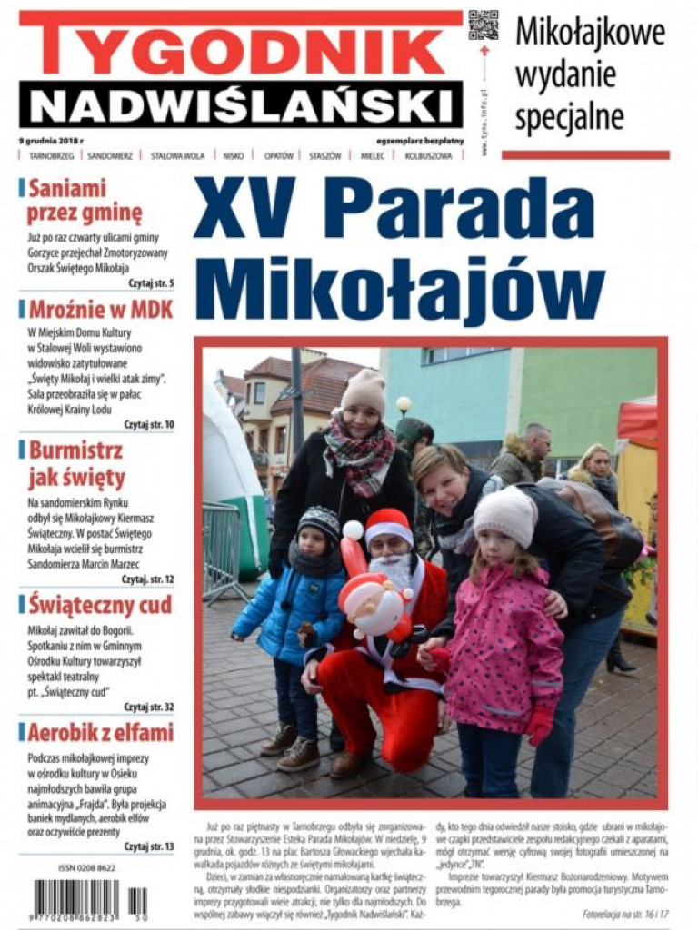 Galeria okładkowych zdjęć z XV Parady Mikołajów w Tarnobrzegu