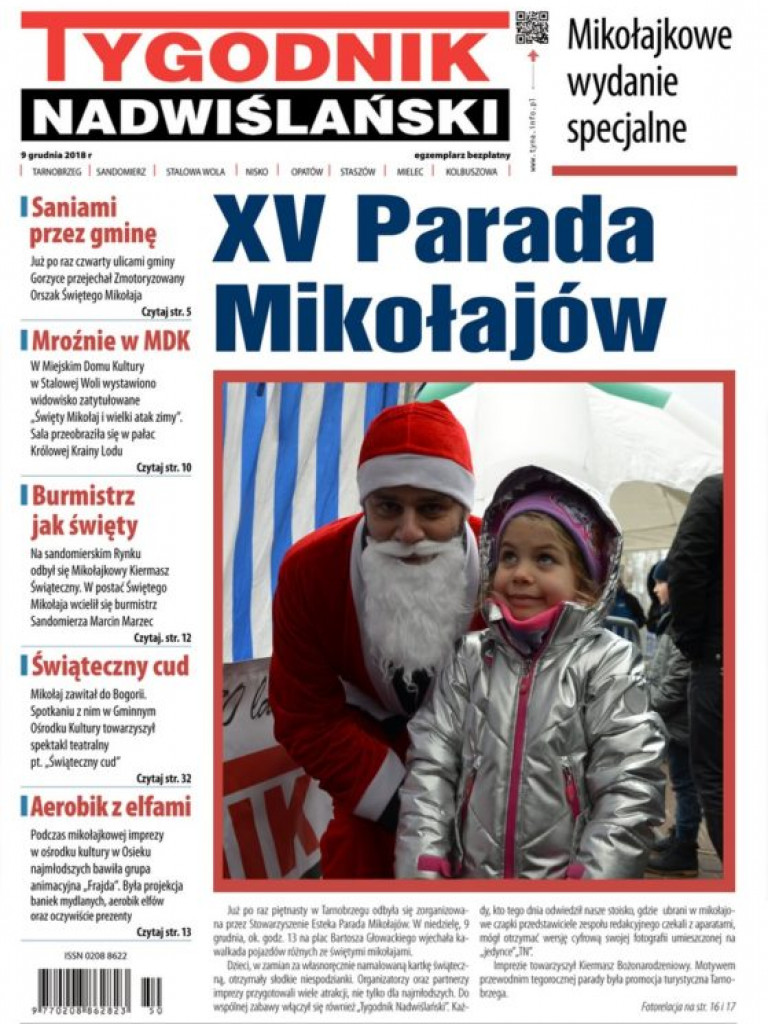 Galeria okładkowych zdjęć z XV Parady Mikołajów w Tarnobrzegu