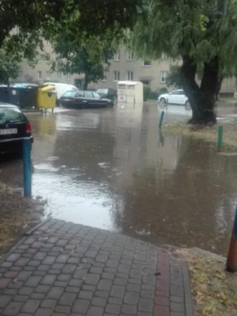 Zalane ulice i połamane drzewa - Tarnobrzeg po ulewie [zdjęcia]
