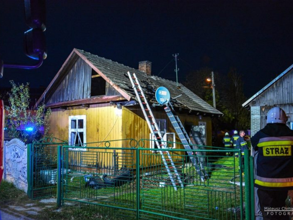 Pożar w Grębowie. Poparzony mężczyzna [zdjęcia]