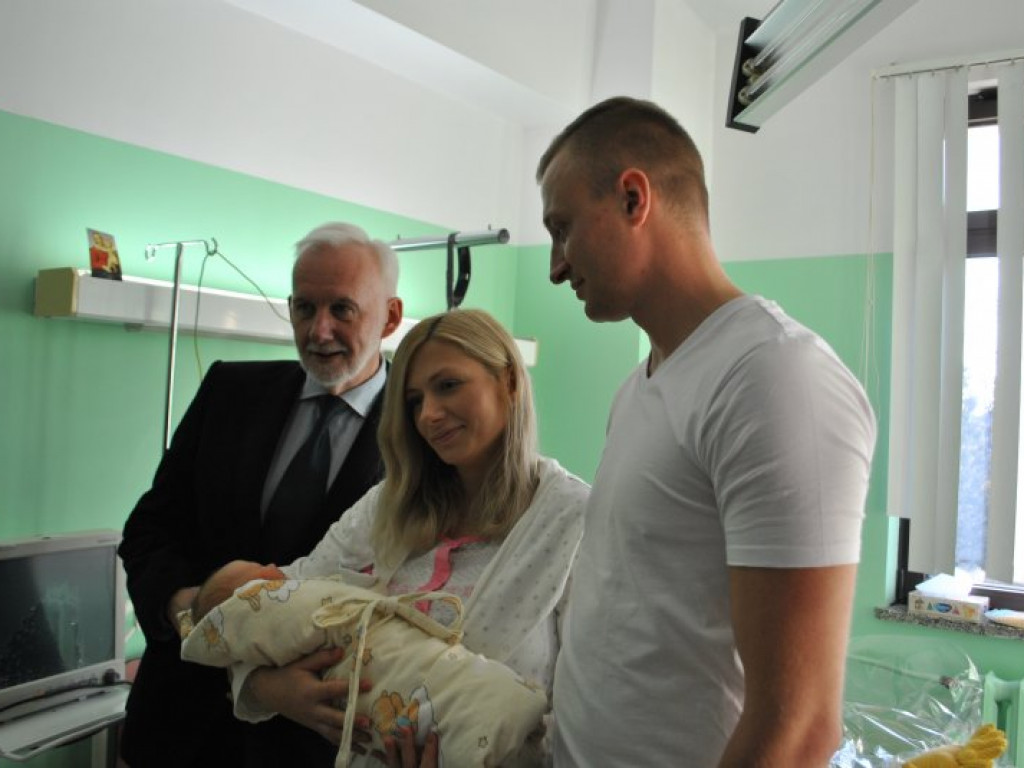 Jaś Flis - pierwszy tarnobrzeżanin w 2020 roku. Odwiedził go prezydent miasta [zdjęcia]