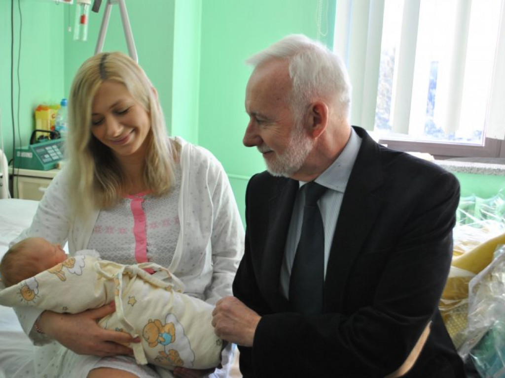 Jaś Flis - pierwszy tarnobrzeżanin w 2020 roku. Odwiedził go prezydent miasta [zdjęcia]