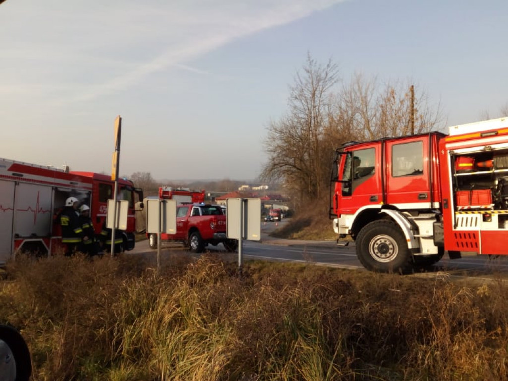 Zderzenie dwóch busów na oblodzonej drodze. 7 rannych osób! [zdjęcia]