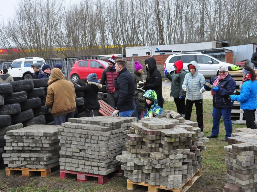Wspólnie budowali wybieg dla psów [zdjęcia]
