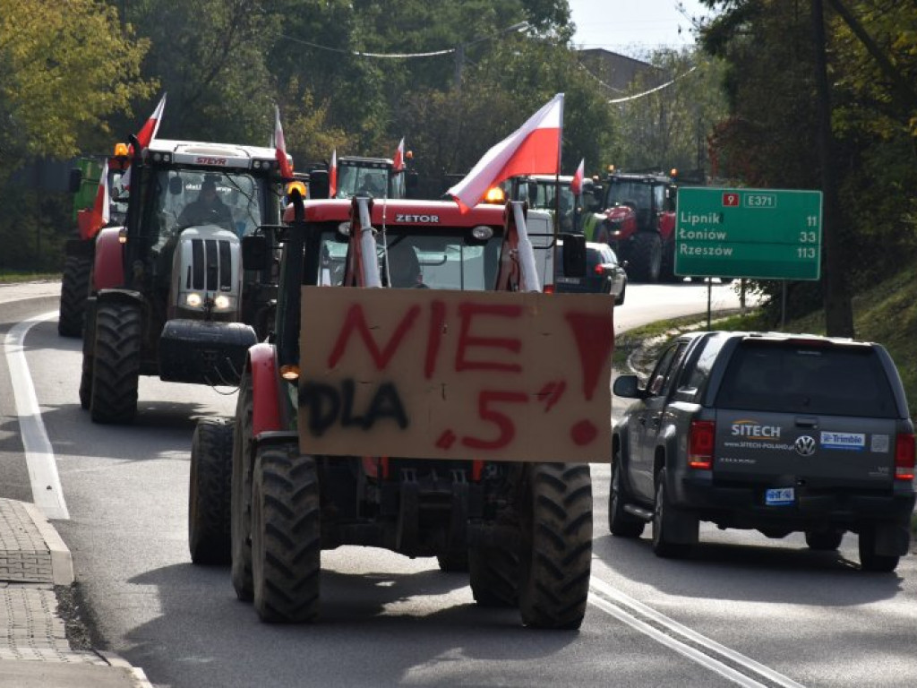 Protest rolników na krajowej 