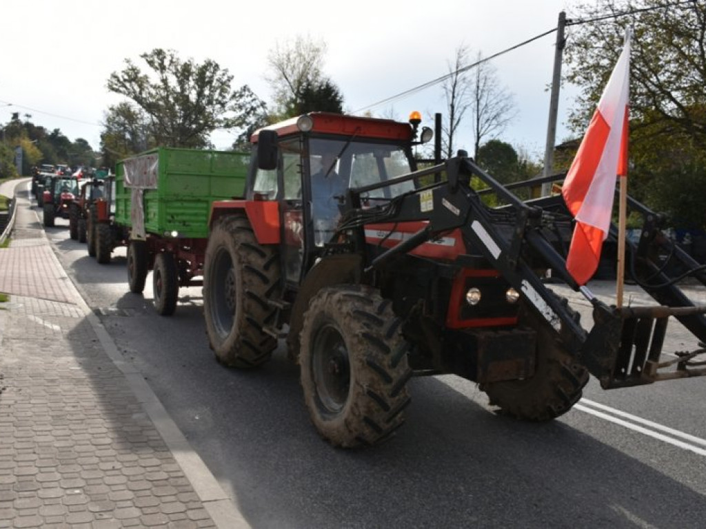 Protest rolników na krajowej 
