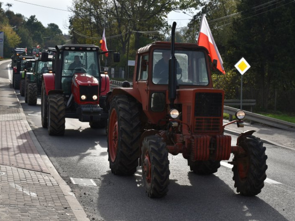 Protest rolników na krajowej 