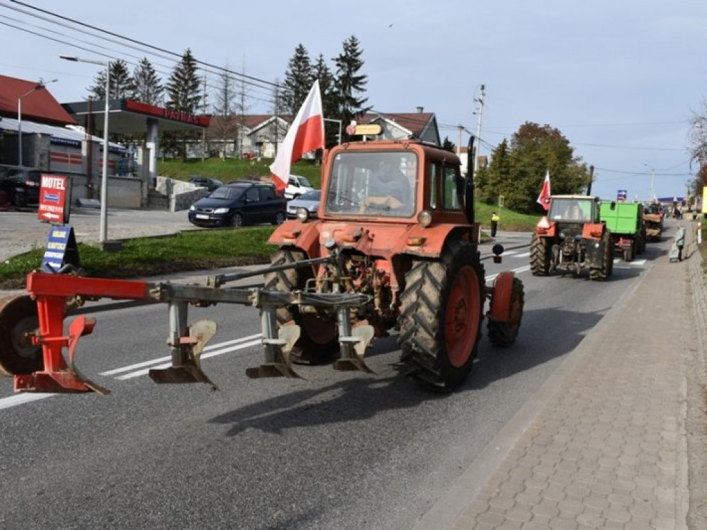 Protest rolników na krajowej 
