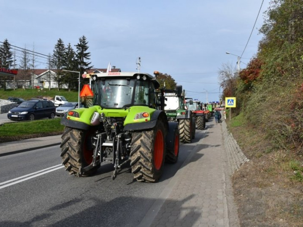 Protest rolników na krajowej 