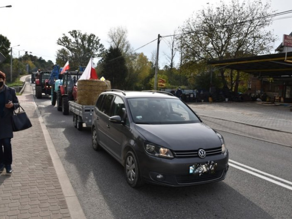 Protest rolników na krajowej 