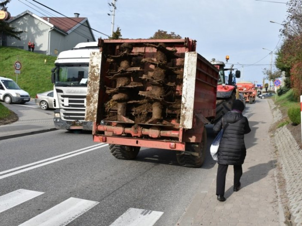 Protest rolników na krajowej 