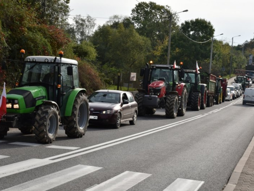 Protest rolników na krajowej 