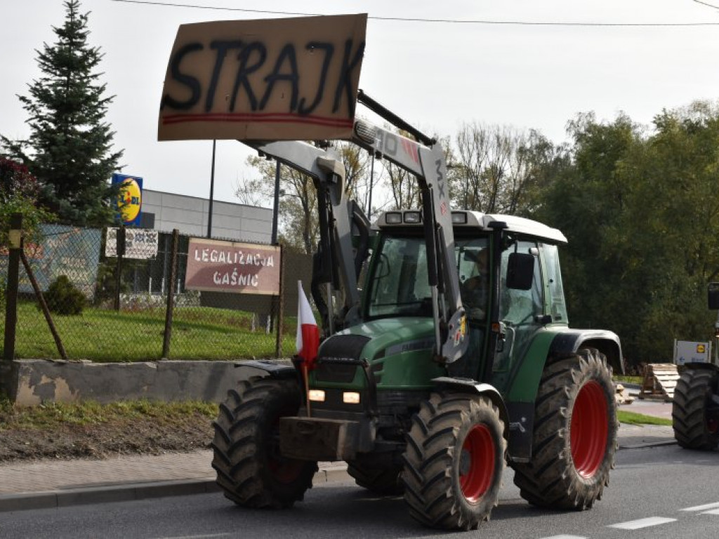 Protest rolników na krajowej 
