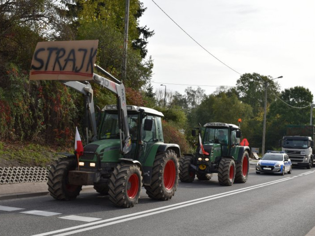 Protest rolników na krajowej 
