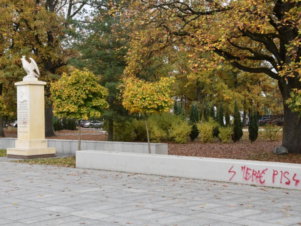 Nowa Dęba. Akty wandalizmu - zniszczone pomniki, pomalowane przedszkole, bloki [zdjęcia]