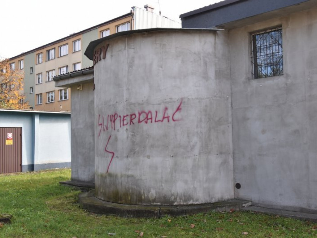 Nowa Dęba. Akty wandalizmu - zniszczone pomniki, pomalowane przedszkole, bloki [zdjęcia]