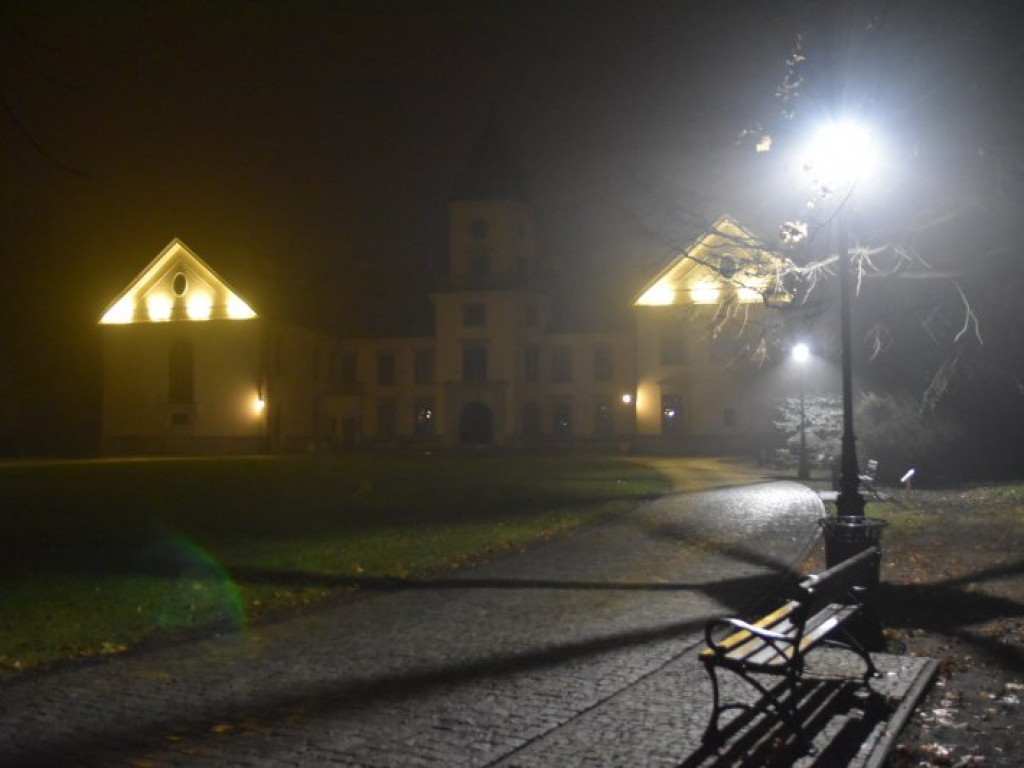 W parku przed Zamkiem Dzikowskim rozbłysły lampy [zdjęcia]