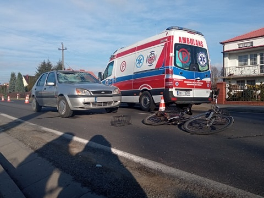 Potrącona rowerzystka w Woli Baranowskiej [wideo][zdjęcia]