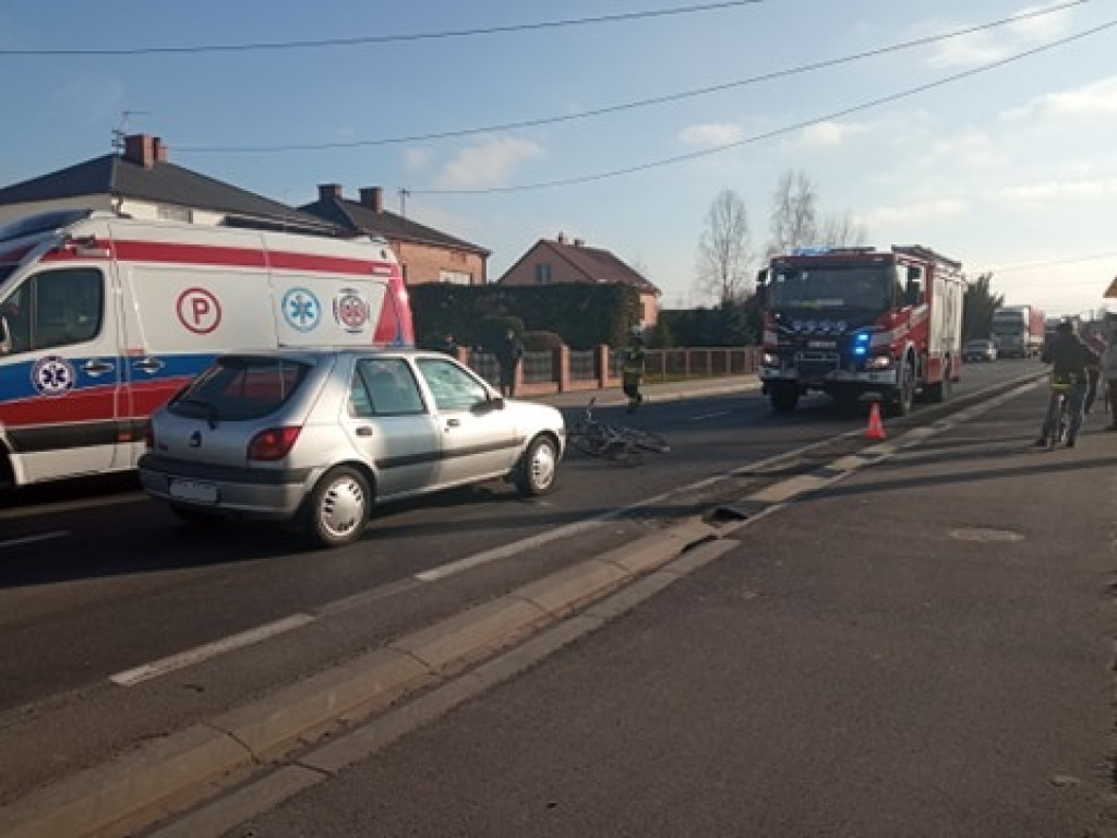 Potrącona rowerzystka w Woli Baranowskiej [wideo][zdjęcia]