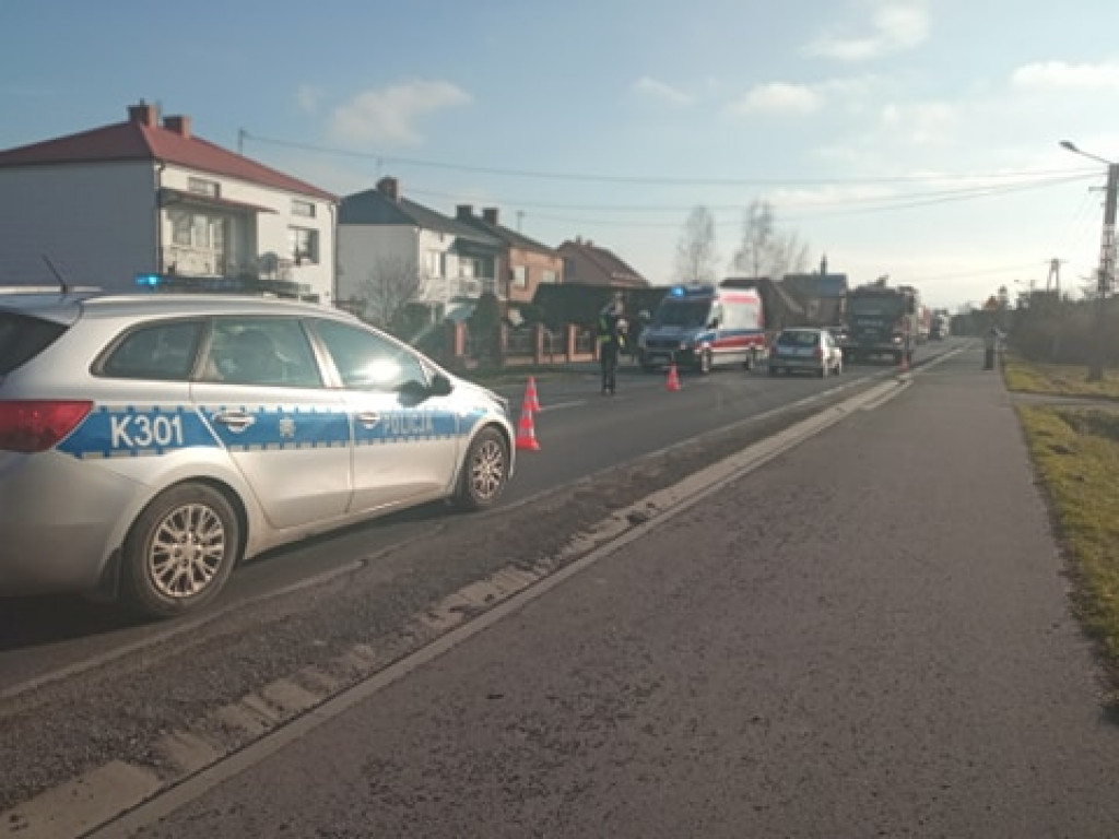 Potrącona rowerzystka w Woli Baranowskiej [wideo][zdjęcia]