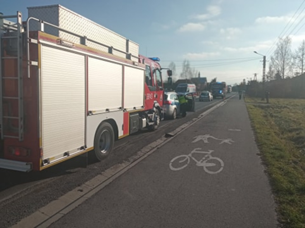 Potrącona rowerzystka w Woli Baranowskiej [wideo][zdjęcia]