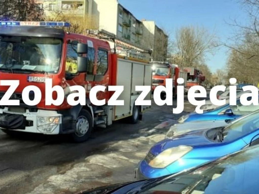 Pożar w bloku przy ul. Kwiatkowskiego w Tarnobrzegu [zdjęcia]