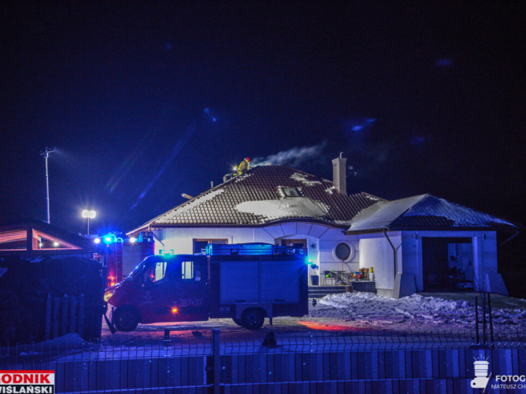 Nocny pożar domu w Zabrniu w gminie Grębów [zdjęcia]