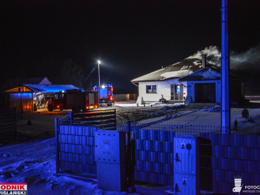 Nocny pożar domu w Zabrniu w gminie Grębów [zdjęcia]