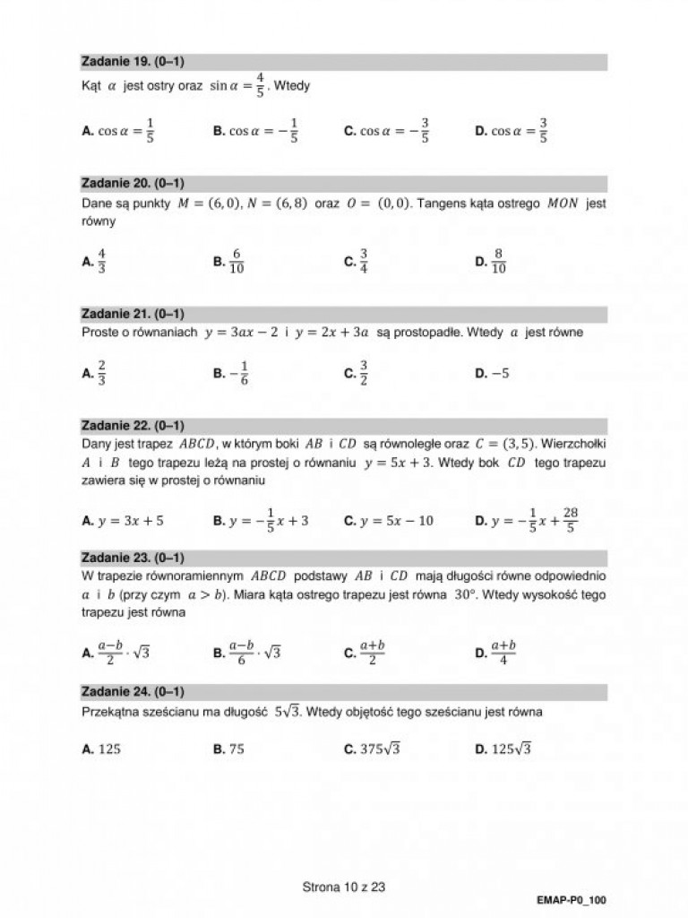 Matura próbna 2021 - arkusze egzaminacyjne z matematyki
