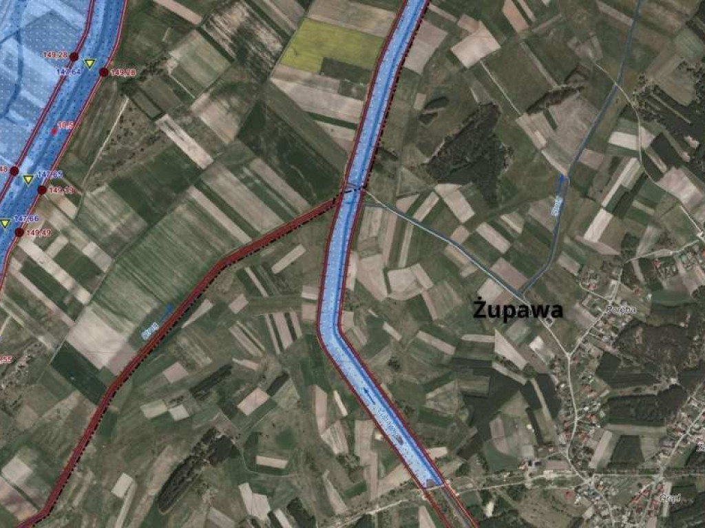 Zobacz mapy terenów zalewowych w Tarnobrzegu. Osiedla Dzików, Wielowieś, Sobów, Zakrzów, Sielec