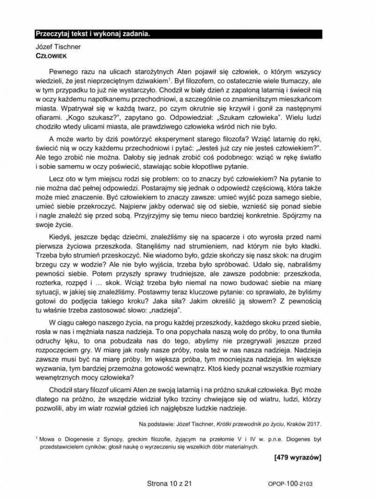 Próbny egzamin ósmoklasisty 2021 - arkusze z języka polskiego