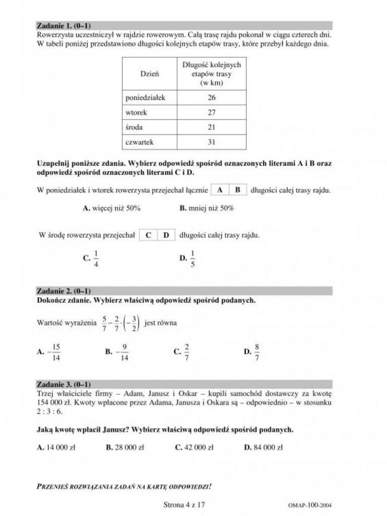 Próbny egzamin ósmoklasisty 2021 - arkusze z matematyki
