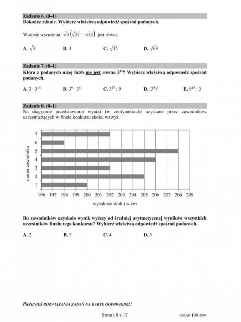Próbny egzamin ósmoklasisty 2021 - arkusze z matematyki