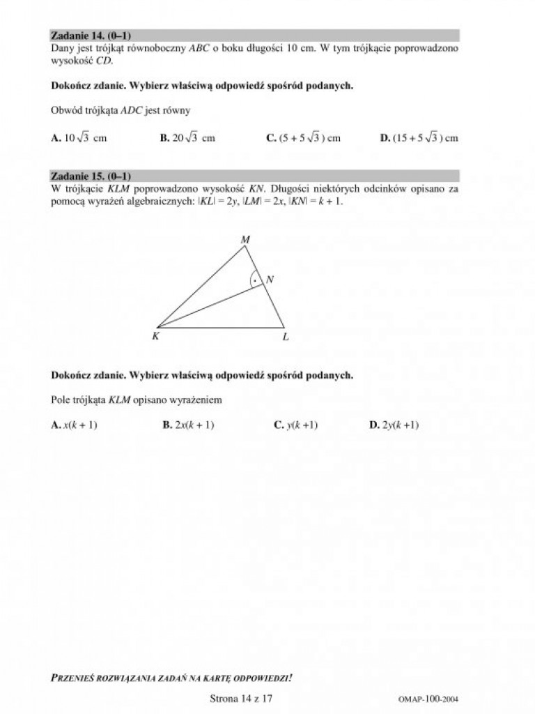 Próbny egzamin ósmoklasisty 2021 - arkusze z matematyki