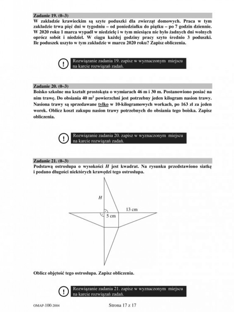 Próbny egzamin ósmoklasisty 2021 - arkusze z matematyki
