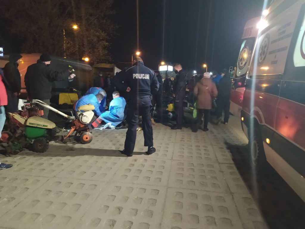 Wypadek na giełdzie w Sandomierzu [zdjęcia]
