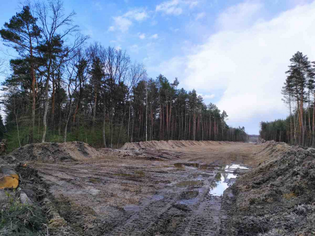 Postęp prac przy budowie obwodnicy Tarnobrzega - okolice Lasu Zwierzynieckiego [zdjęcia]
