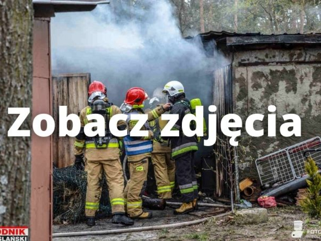 Wybuch kanistra z benzyną i pożar garaży w Nowej Dębie [wideo][nowe zdjęcia]