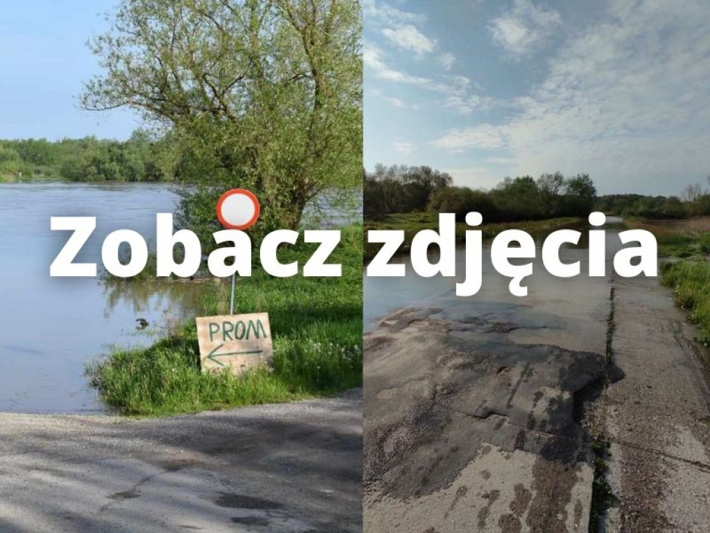 Przekroczony stan ostrzegawczy na Wiśle, prom nieczynny [zdjęcia]