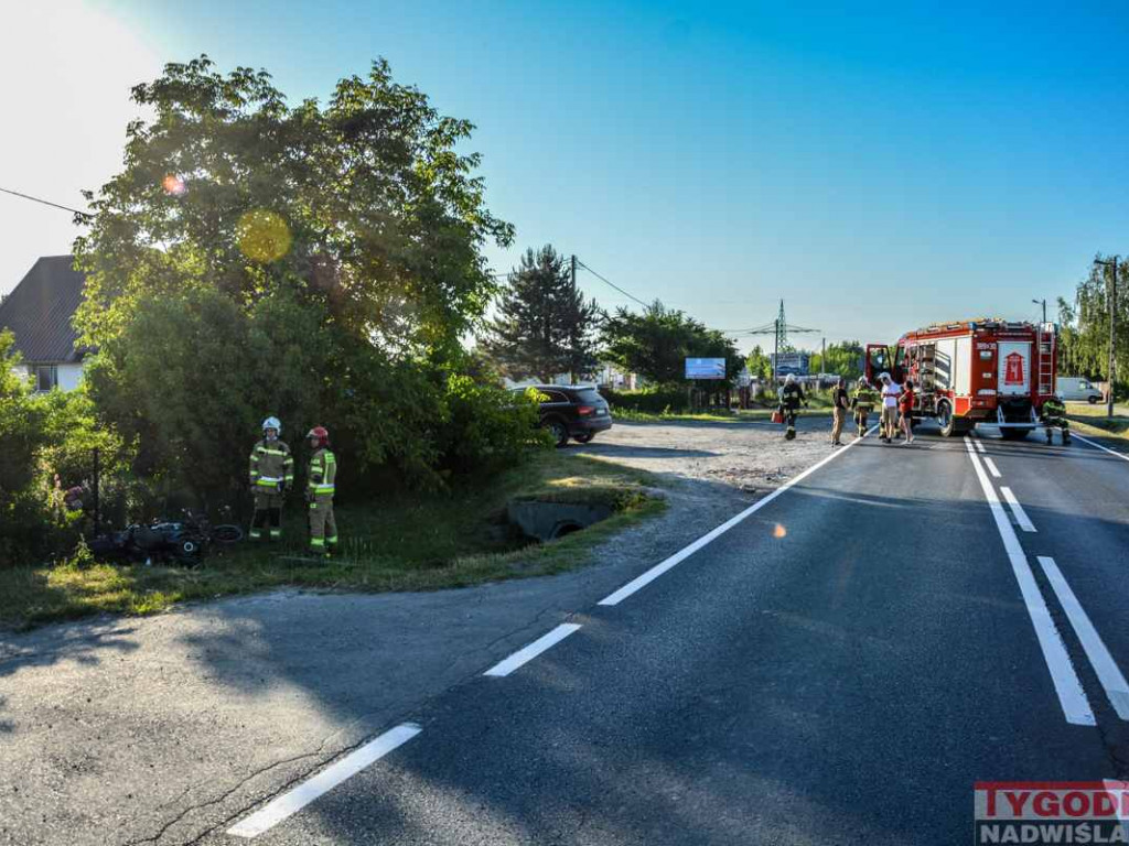 Wypadek z udziałem motocyklisty w Gorzycach, droga całkowicie zablokowana! [AKTUALIZACJA][zdjęcia]
