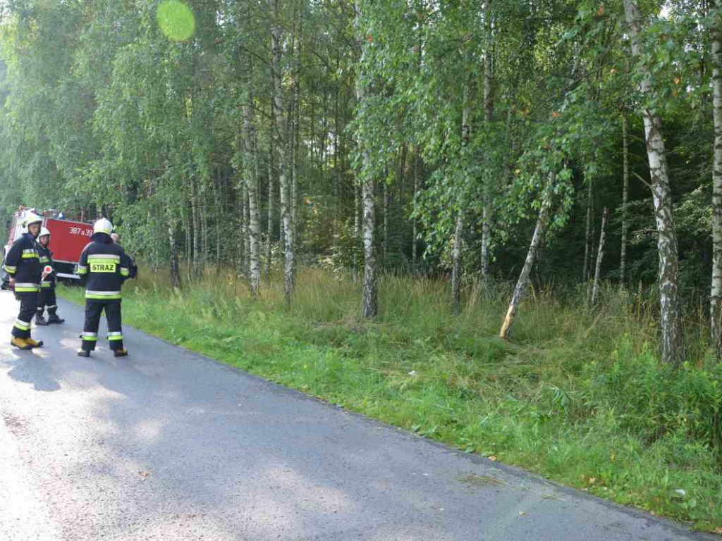 Groźne dachowanie samochodu w Żupawie (gm. Grębów)[zdjęcia]