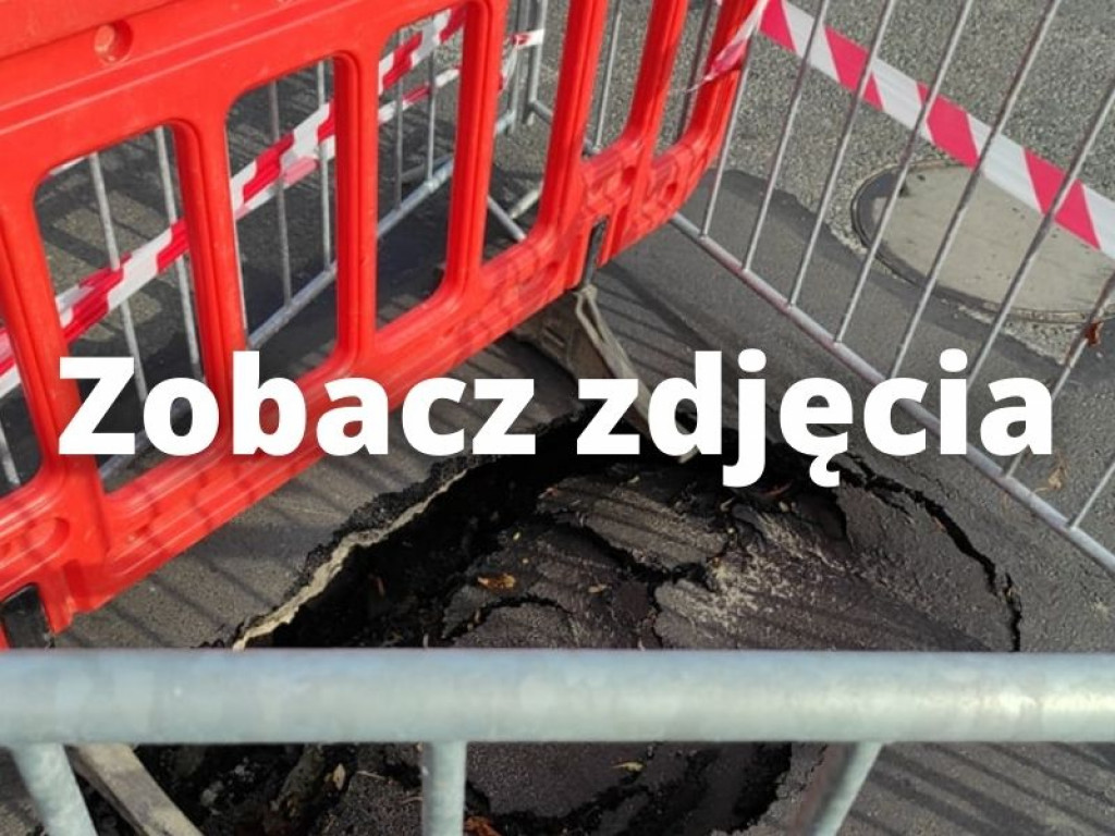 Duża dziura na środku skrzyżowania w Tarnobrzegu [zdjęcia]