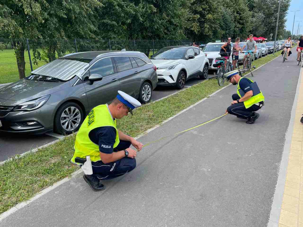 Potrącenie 8-letniego dziecka przez rowerzystę nad Jeziorem Tarnobrzeskim [zdjęcia]