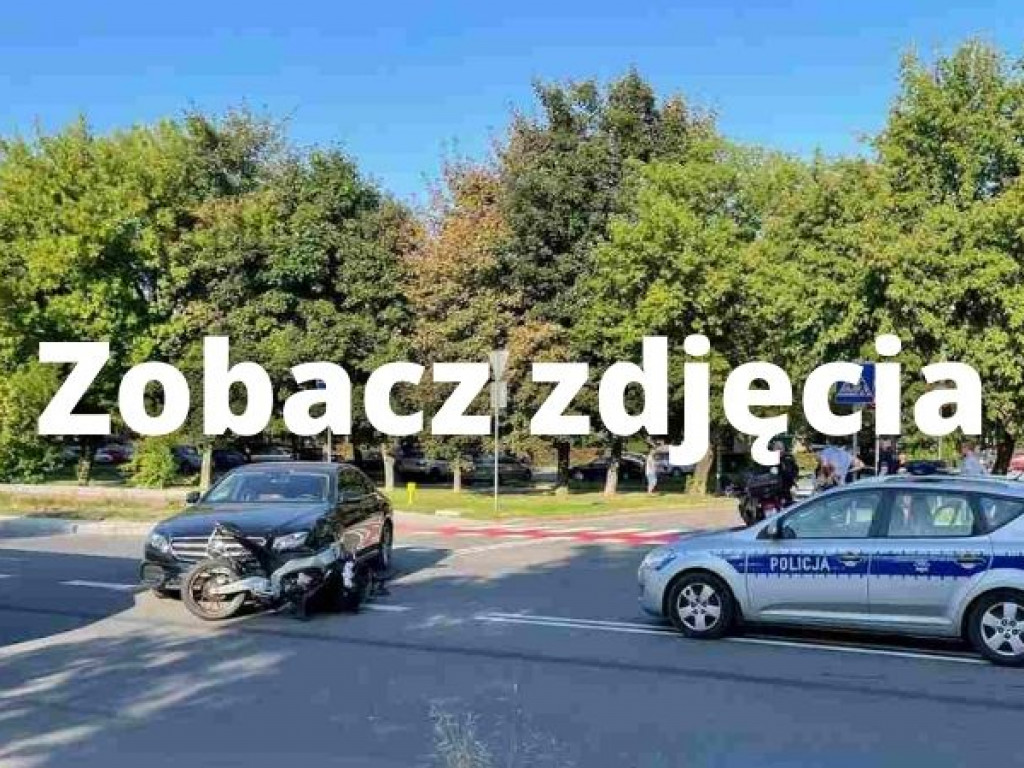 Potrącenie motocyklisty na ul. Sikorskiego w Tarnobrzegu. Ranny 17-latek trafił do szpitala [zdjęcia]