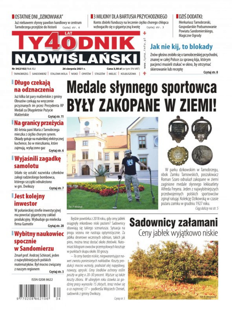 Znalazł w parku dzikowskim zakopane w ziemi medale słynnego lekkoatlety [W najnowszym numerze]