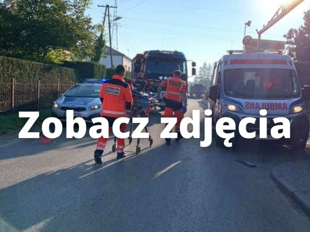 W gm. Pysznica BMW wjechało w zaparkowany pojazd ciężarowy. 2 osoby ranne [zdjęcia]