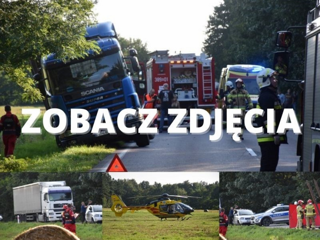 Śmiertelny wypadek na drodze Tarnobrzeg - Mielec. Tir potrącił kobietę [zdjęcia]